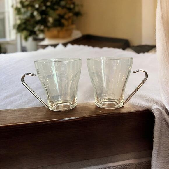 Italian Cappuccino Coffee Cups-Vitrosax Vintage Coffee-Midcentury Modern-Set 2 - Picture 1 of 5
